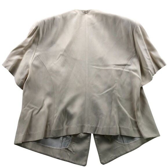 S.L. Fashions Womens Blazer Jacket Size 18WP Embroidered Floral Ivory Button Up - Picture 2 of 11